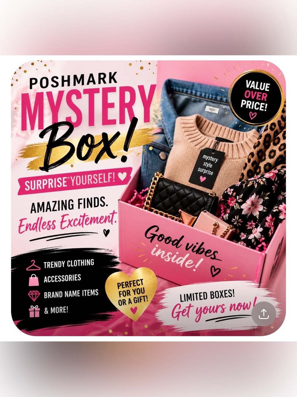 Mystery box- Fun and trendy surprises  box valued at over $$200